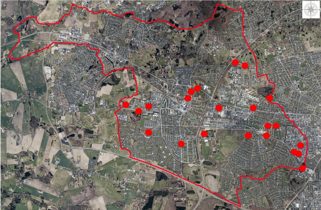 Oversigtskort over vedligeholdte vejstrækninger i 2024