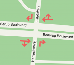 Vejarbejde i krydset Ballerup Boulevard-Harrestrupvej-Lilletoften