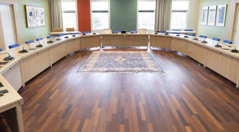 Kommunalbestyrelsessalen på Ballerup Rådhus