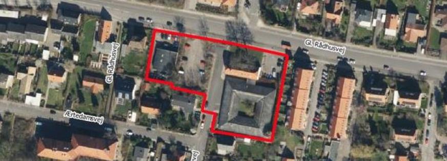 Oversigtkort over område på Gl. Rådhusvej